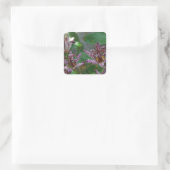 Lila, rosa gestreifte Orchidee wie Blume Quadratischer Aufkleber (Tasche)