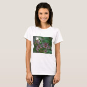Lila, rosa gestreifte Orchidee wie Blume T-Shirt (Vorne ganz)