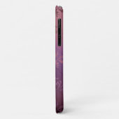 Lila, rosa, gestreiftes, florales Leaf-Muster Case-Mate iPhone Hülle (Hinten/Links)