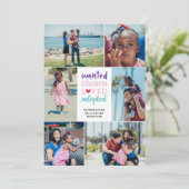 Lila Rosa Gewollt Ausgewählte Adoptiert Fotos Ankündigung (Stehend Vorderseite)