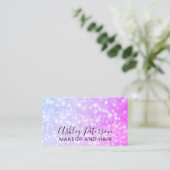 Lila rosa Glitter der eleganten Typografie des Visitenkarte (Stehend Vorderseite)