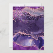 Lila Rosa Glitzer Agate Hochzeit Einladung (Rückseite)