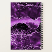 Lila rosa Glitzer-Agate-Marmor-Monogramm Notizblock (Rückseite)