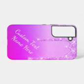 Lila rosa Glitzer Benutzerdefinierter Text Ihr Nam Samsung Galaxy Hülle (Rückseite (Horizontal))