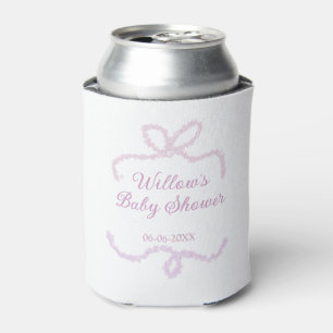 lila rosa glitzer bogen baby shower name datum ele dosenkühler