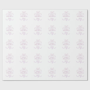lila rosa glitzer bogen baby shower name datum ele geschenkpapier