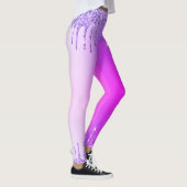 Lila rosa Glitzer Funkelnd Tropfen Leggings (Rechts)