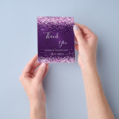 Lila rosa Glitzer funkelndes Budget Vielen Dank Flyer (Gruppe)