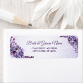 Lila Rosa Glitzer Hochzeit Rücksendeadresse (Insitu)