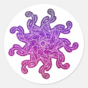 Lila & rosa Glitzer Mandala Stickers