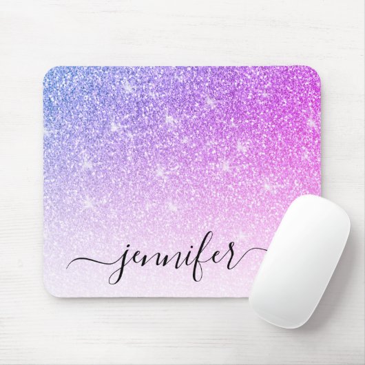 Lila rosa Glitzer Sparkeln Ihren Namen Mousepad (Mit Mouse)