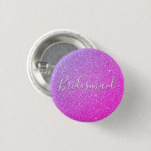 Lila rosa Glitzer & Sparkle Bridesmaid Button (Vorne & Hinten)