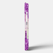 Lila-rosa-Glitzer-Tropfen holografisches Monogramm Case-Mate iPhone Hülle (Rückseite / Links)