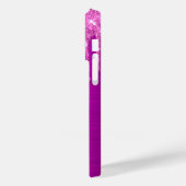 Lila Rosa Glitzer Tropfen Namensskript Case-Mate iPhone Hülle (Rückseite / Links)