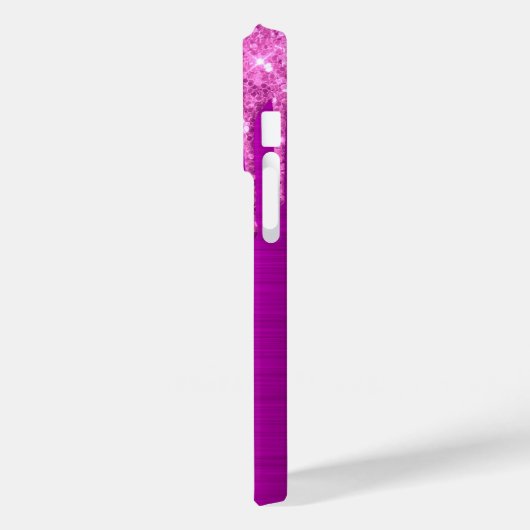 Lila Rosa Glitzer Tropfen Namensskript Case-Mate iPhone Hülle (Rückseite / Links)