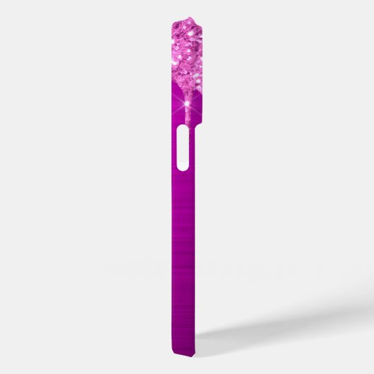 Lila Rosa Glitzer Tropfen Namensskript Case-Mate iPhone Hülle (Rückseite / Rechts)
