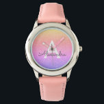 Lila rosa Glitzer und Sparkle Monogram Luxus Armbanduhr<br><div class="desc">Lila und rosa Pastel Imitate Glitzer und sparkle Elegant Monogram Watch. Diese Uhr kann so angepasst werden,  dass sie Ihren Anfangs- und Vornamen enthält. Die Glitzer Watch macht ein großartiges Brautparty,  Geburtstagsparty oder Junggeselinnen-Abschied Geschenk für die besondere Person,  die Lieben rosa.</div>