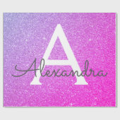 Lila rosa Glitzer und Sparklopfen Geschenkpapier (Flach)