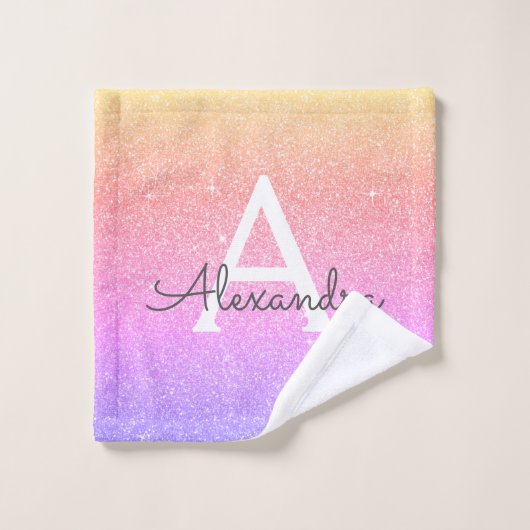 Lila rosa Glitzer und Sparklopfen Waschlappen (Waschlappen)