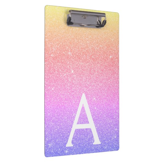 Lila-rosa-Glitzer- und Sparkymnastikschule Klemmbrett (Rechts)