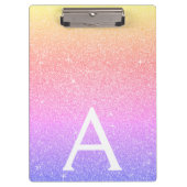 Lila-rosa-Glitzer- und Sparkymnastikschule Klemmbrett (Vorderseite)
