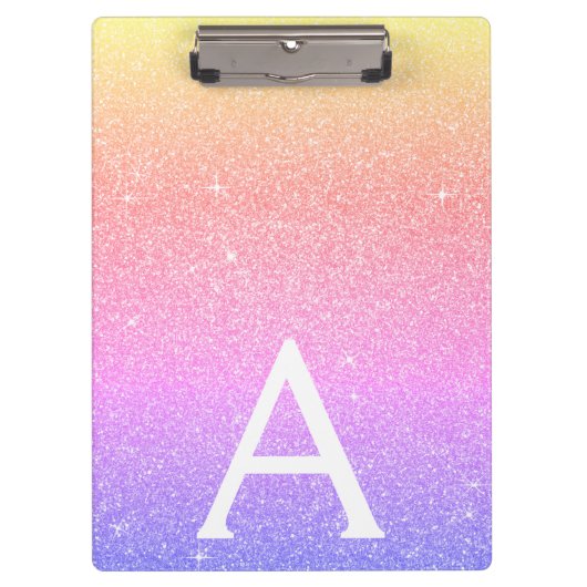 Lila-rosa-Glitzer- und Sparkymnastikschule Klemmbrett (Vorderseite)