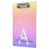 Lila-rosa-Glitzer- und Sparkymnastikschule Klemmbrett (Links)