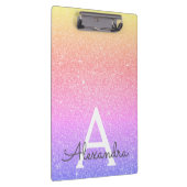 Lila-rosa-Glitzer- und Sparkymnastikschule Klemmbrett (Rechts)