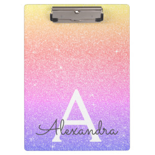 Lila-rosa-Glitzer- und Sparkymnastikschule Klemmbrett