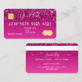 Lila rosa Glitzer Visitenkarte (Vorne/Hinten)