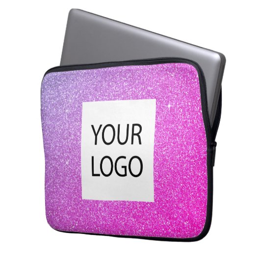 Lila-Rosa-Glitzer - Werbung für benutzerdefinierte Laptopschutzhülle (Vorderseite Links)