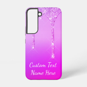 Lila Rosa Gold Glitter Tropfen Benutzerdefinierter Samsung Galaxy Hülle