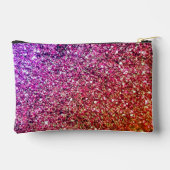 Lila Rosa Gold Glitzer Funkeln Name Monogramm Zubehörtasche (Rückseite)