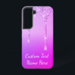 Lila rosa Gold Glitzer Tropfen Benutzerdefinierter Samsung Galaxy Hülle<br><div class="desc">Benutzerdefinierter Text Lila Pink Glitzer Sparkle Tropfen Hochzeit oder Party Supplies / Geschenk - Fügen Sie Ihren einzigartigen Text / Name oder Entfernen Text - Make Your Special Gift - Vergrössern und verschieben oder entfernen und fügen Sie Text / Elemente mit Anpassungstool. Design von MIGNED. Bitte schauen Sie sich meine...</div>
