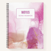 Lila Rosa Gold individuell anpassbar Notizblock (Vorderseite)