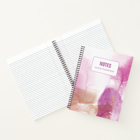 Lila Rosa Gold individuell anpassbar Notizblock (Innenseite)