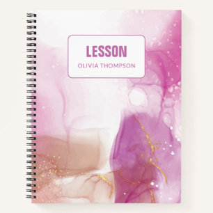 Lila rosa Gold Tinte Personalisiert Lektion Notebo Notizblock