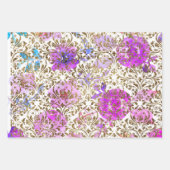 Lila rosa Golddamastasche Geschenkpapier Set (Vorderseite)