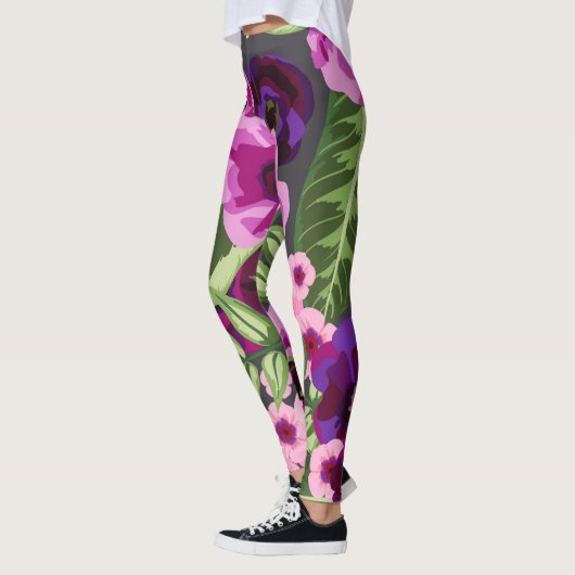 Lila, rosa, grüne Leggings (Links)
