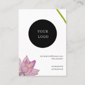 Lila rosa grüne Lotus-Blume Visitenkarte (Rückseite)