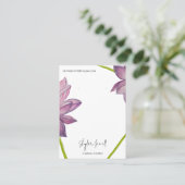 Lila rosa grüne Lotus-Blume Visitenkarte (Stehend Vorderseite)