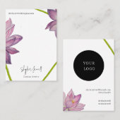 Lila rosa grüne Lotus-Blume Visitenkarte (Vorne/Hinten)
