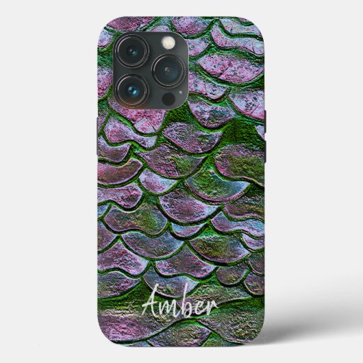 Lila rosa grünes Metallic-Muster Personalisiert Case-Mate iPhone Hülle (Rückseite)