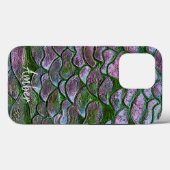 Lila rosa grünes Metallic-Muster Personalisiert Case-Mate iPhone Hülle (Rückseite (Horizontal))