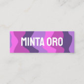 Lila rosa handgefertigte Wavy Strips mit sozialen  Mini Visitenkarte (Vorderseite)