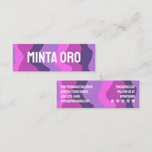 Lila rosa handgefertigte Wavy Strips mit sozialen Mini Visitenkarte