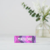 Lila rosa handgefertigte Wavy Strips mit sozialen  Mini Visitenkarte (Stehend Vorderseite)