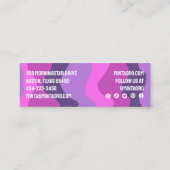 Lila rosa handgefertigte Wavy Strips mit sozialen  Mini Visitenkarte (Rückseite)