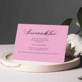 Lila rosa handgeschriebene Unterkunft Begleitkarte
