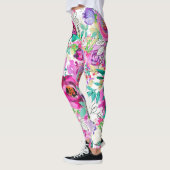Lila rosa hell bunt fett modern floral leggings (Links)